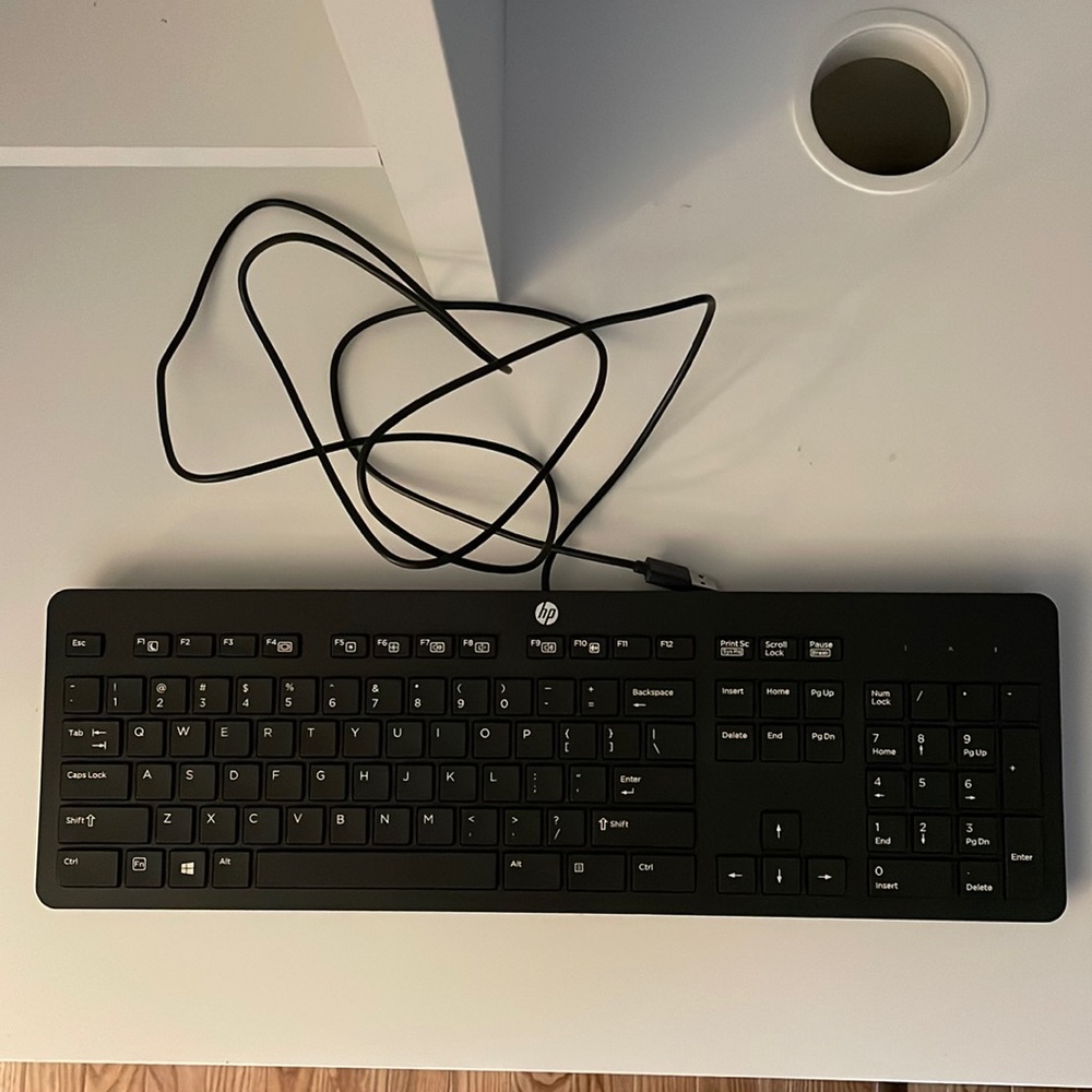 HP Keyboard, New, 17.5 inches long, black